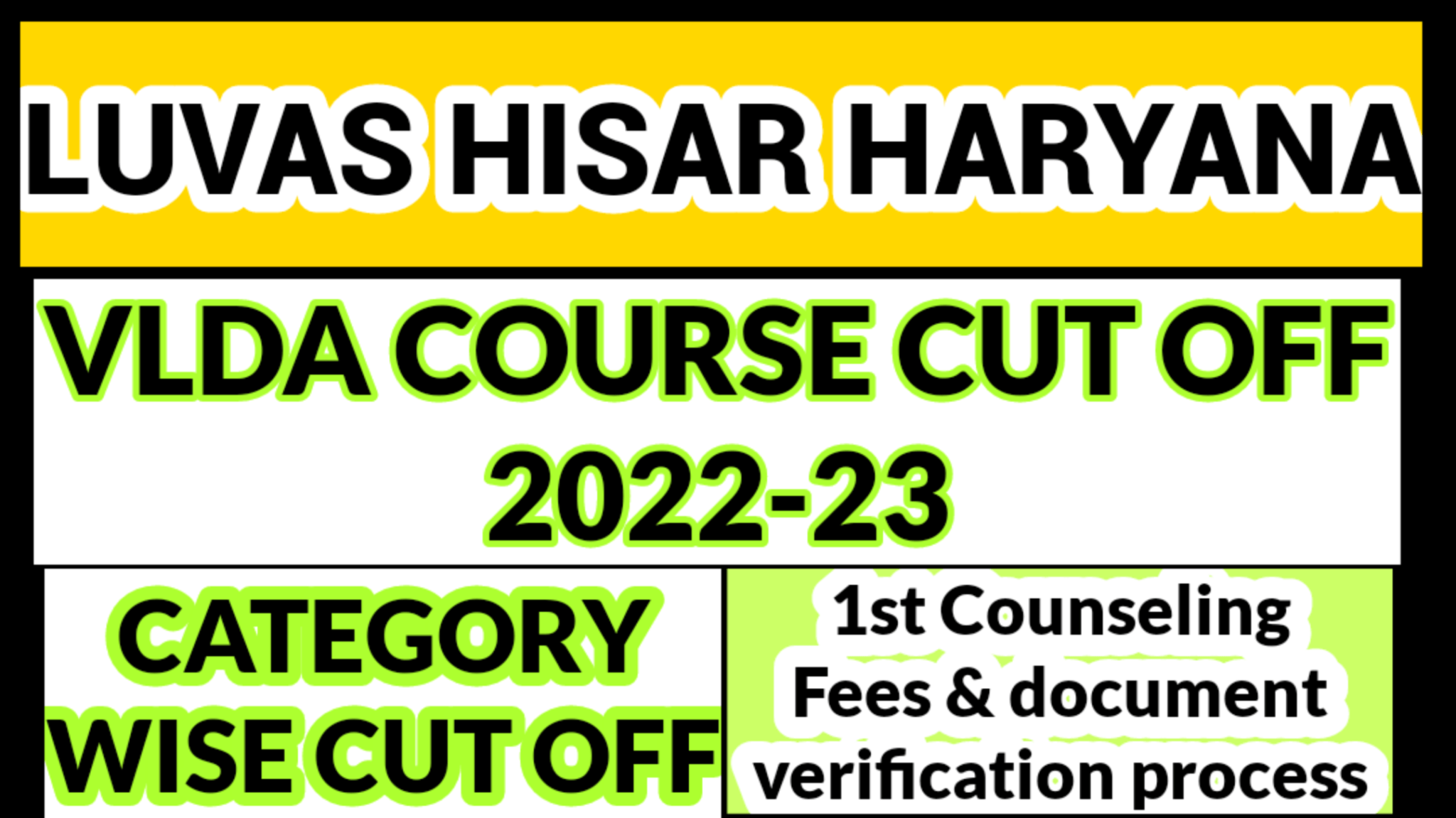 Luvas Hisar VLDA(VLDD) COURSE ADMISSIONS 2022-23 | 1ST ROUND CUT OFF ...