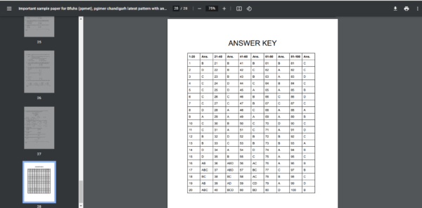 Important sample paper for Bfuhs (ppmet), pgimer chandigarh latest pattern with answer key ( PCB, English & gk questions)