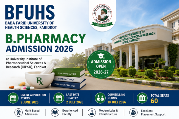 ✅ BFUHS B.Pharmacy Admission 2026: Official Dates, Eligibility, Fees & Counselling